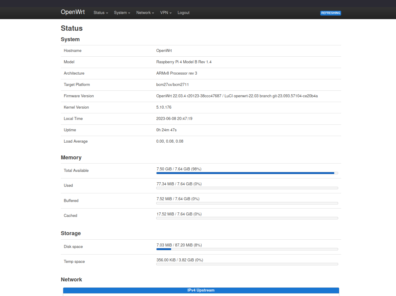 Travel Router Web UI Dashboard Travel Router Web UI Dashboard